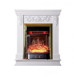 Каминокомплект Interflame Берта Люкс с очагом Majestic FX M Brass белый